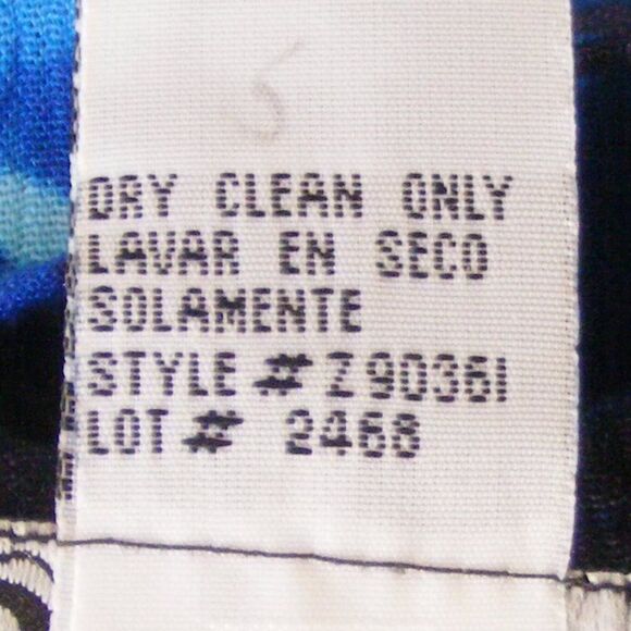 Vintage DAWN JOY Maxi Dress, 7/8, Blue Floral, Crossed back, Buttons, Sleeveless - Picture 11 of 12